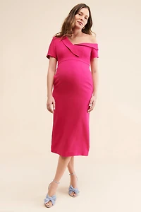 Emilia George Maternity Lauren Off-The-Shoulder Dress