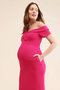 Emilia George Maternity Lauren Off-The-Shoulder Dress