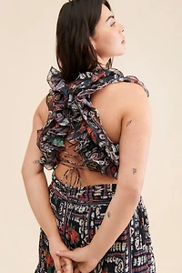 Let Me Be Ruffle Tie Back Dress