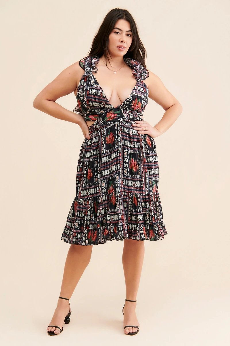 Let Me Be Ruffle Tie Back Dress
