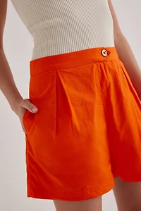 Maeve Pleated Poplin Shorts