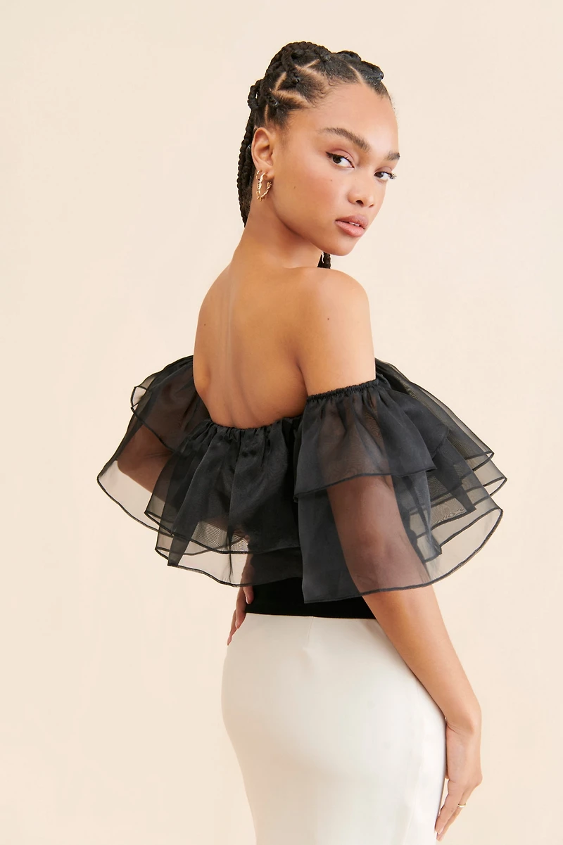 Dolan Tiered Organza Top