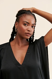 Ripley Rader Satin Crepe Caftan Dress