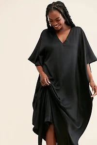Ripley Rader Satin Crepe Caftan Dress