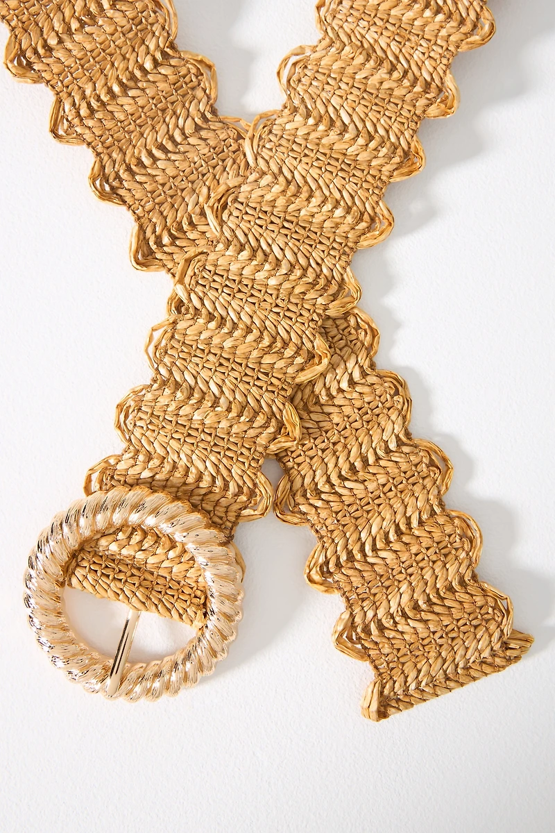 Stretch Shimmer Raffia Belt