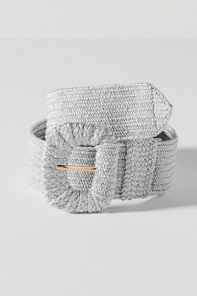 Raffia-Wrapped Stretch Waist Belt