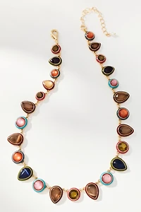 Colorful Enamel Gem Necklace