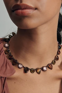 Colorful Enamel Gem Necklace