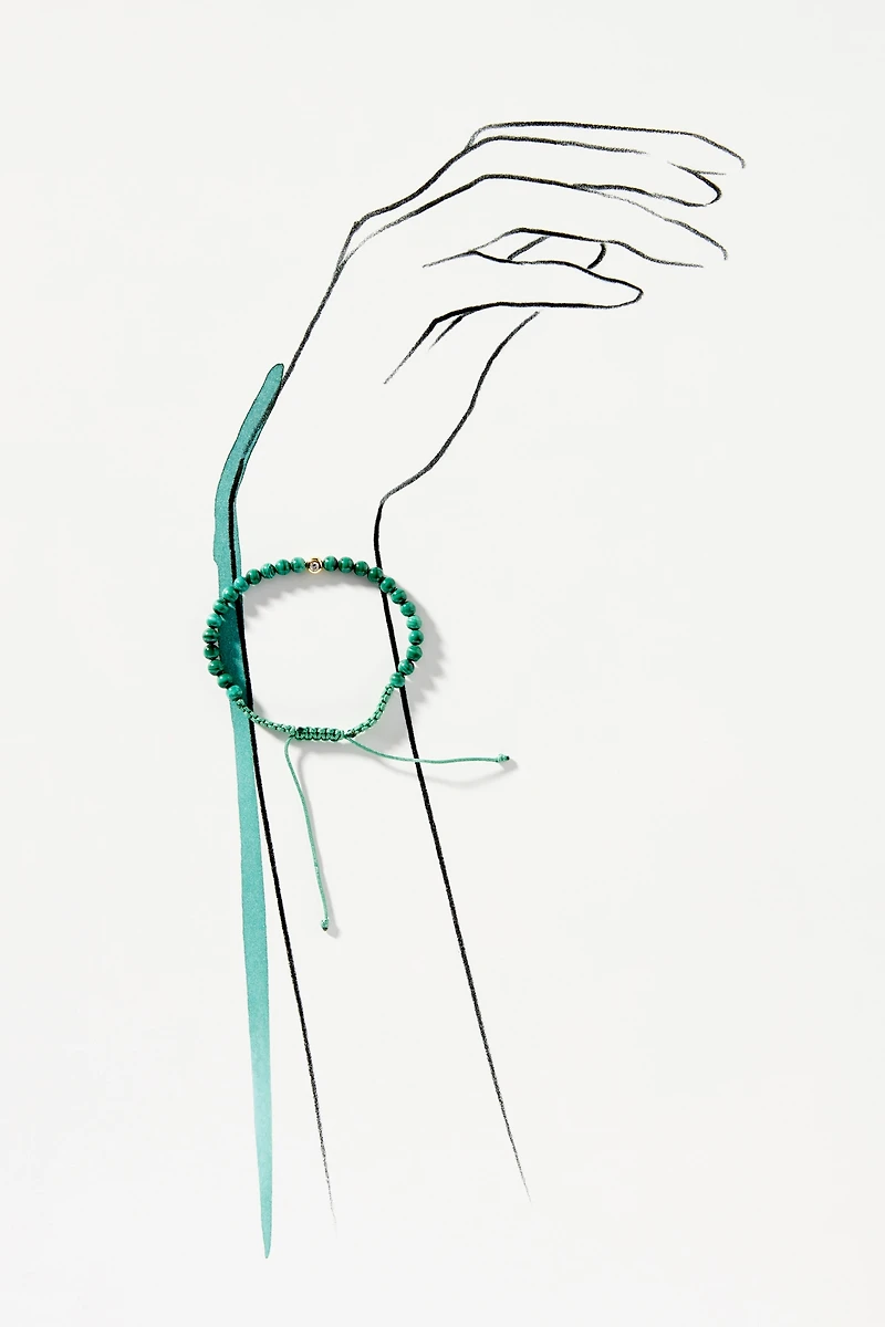 Rachel Reid Jewelry Diamond Bezel and Gemstone Adjustable Bracelet