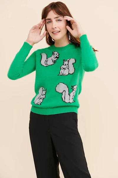 Paul & Joe Sister Squirrel Print Sweater