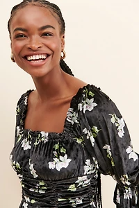 Hutch Velvet Floral Mini Dress