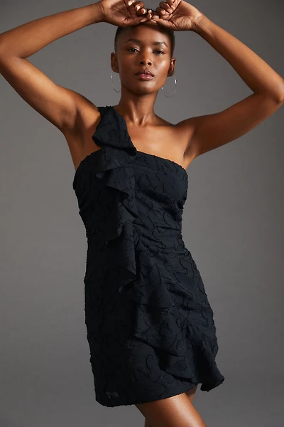 Ruffled One Shoulder Mini Dress
