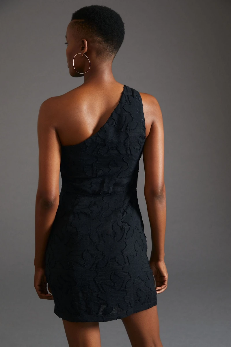 Ruffled One Shoulder Mini Dress