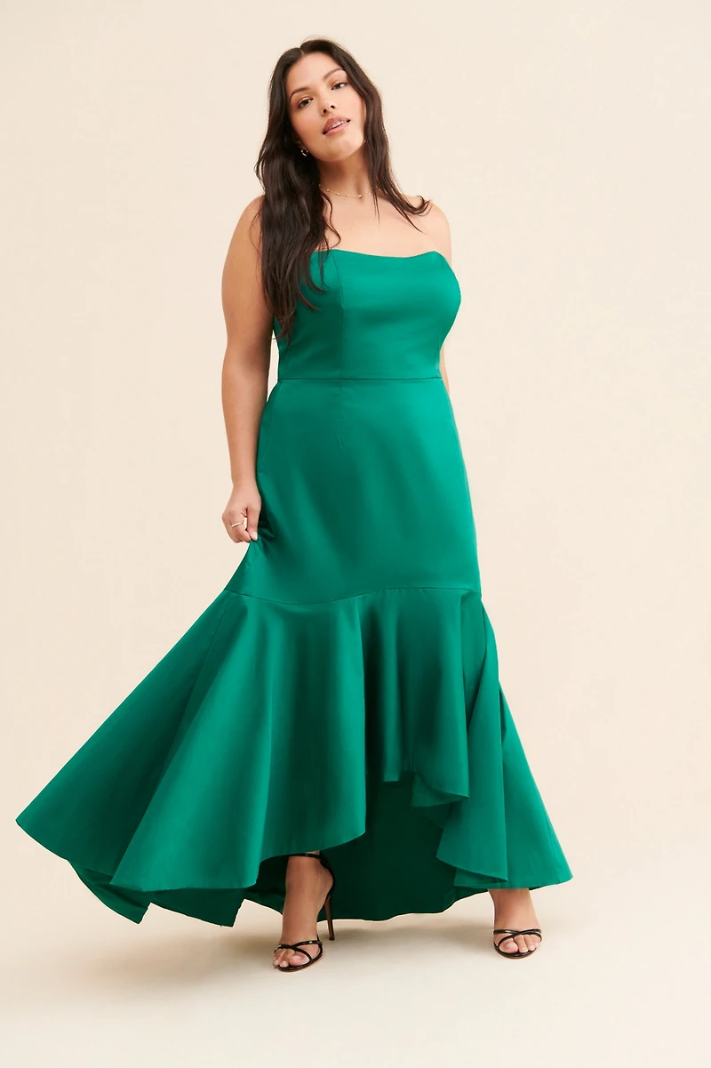 Hutch Strapless Ruffled Gown