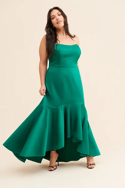 Hutch Strapless Ruffled Gown