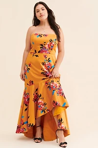 Hutch Strapless Ruffled Gown