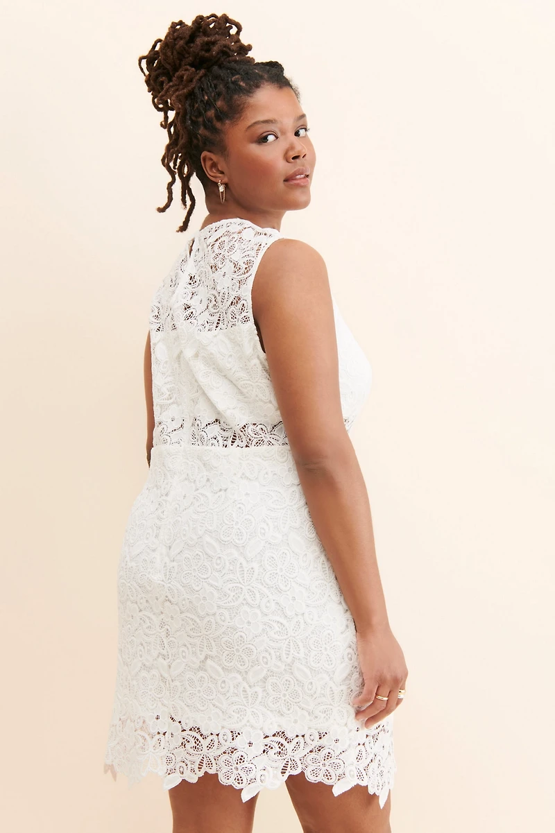 Hutch Floral Lace Sheer Mini Dress
