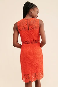 Hutch Floral Lace Sheer Mini Dress