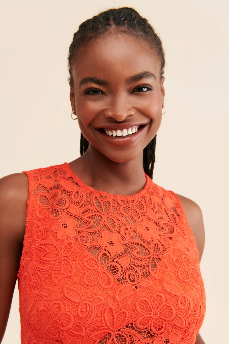 Hutch Floral Lace Sheer Mini Dress