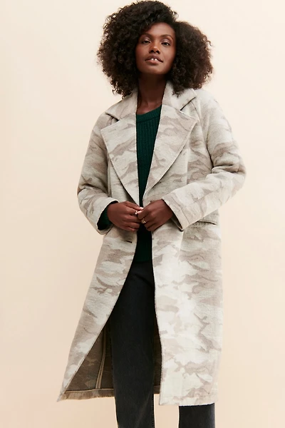 Avec Les Filles Camo Printed Overcoat