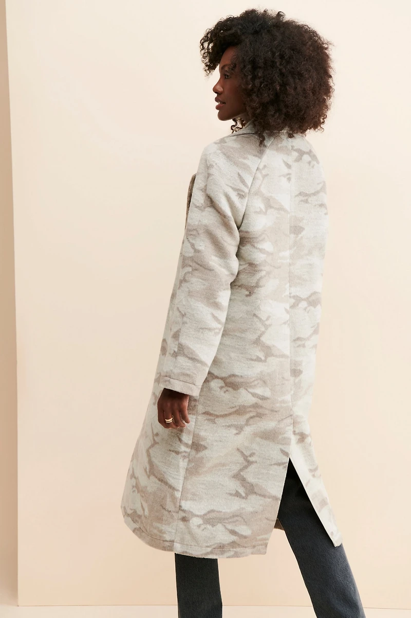 Avec Les Filles Camo Printed Overcoat