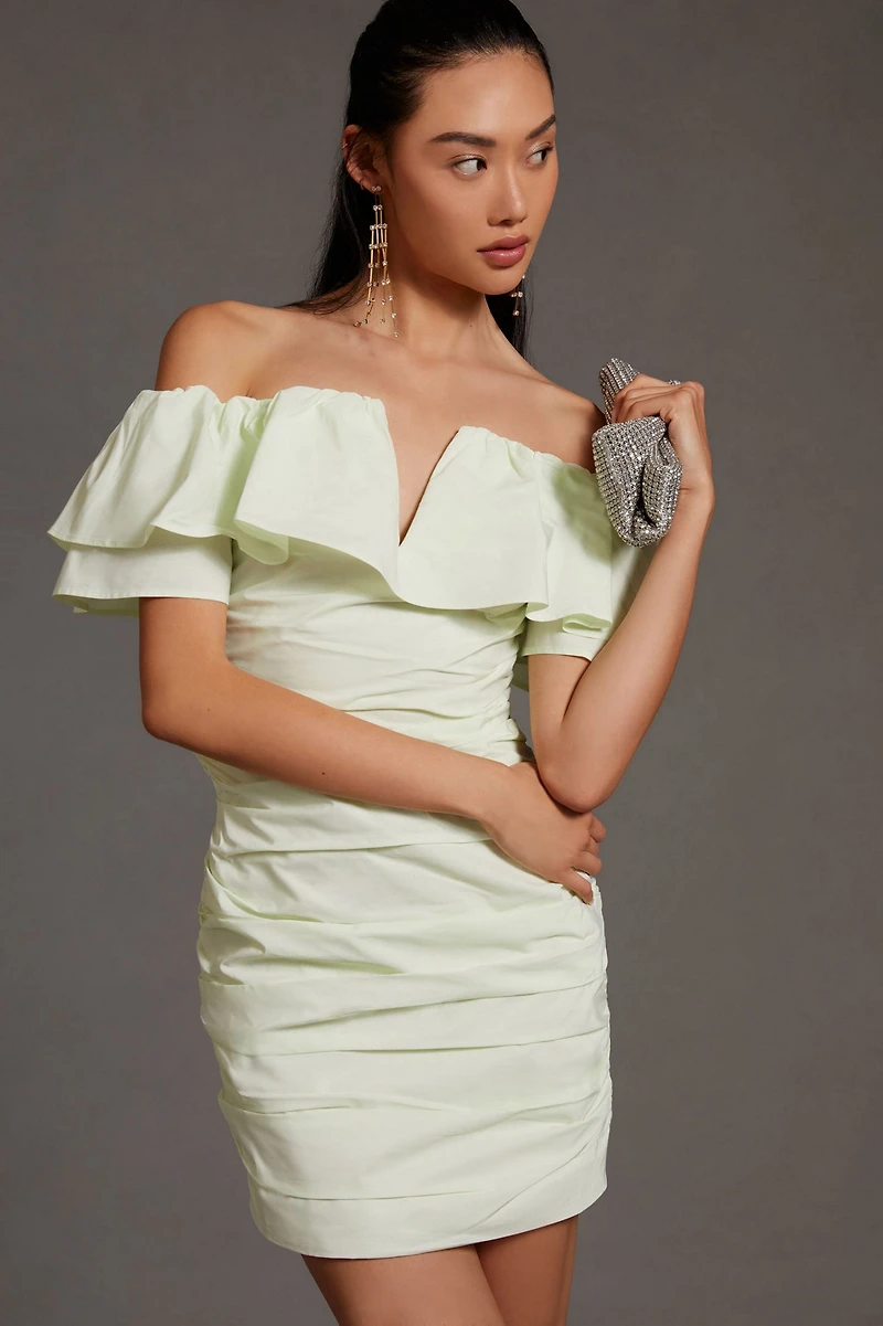 Maeve Ruched Off-The-Shoulder Dress