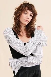 Hutch Mixed Media Cinched Sleeve Top