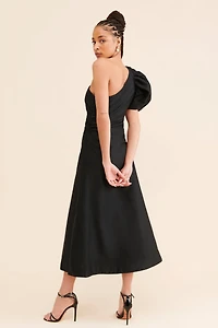 Aureta One-Shoulder Puff-Sleeve Dress