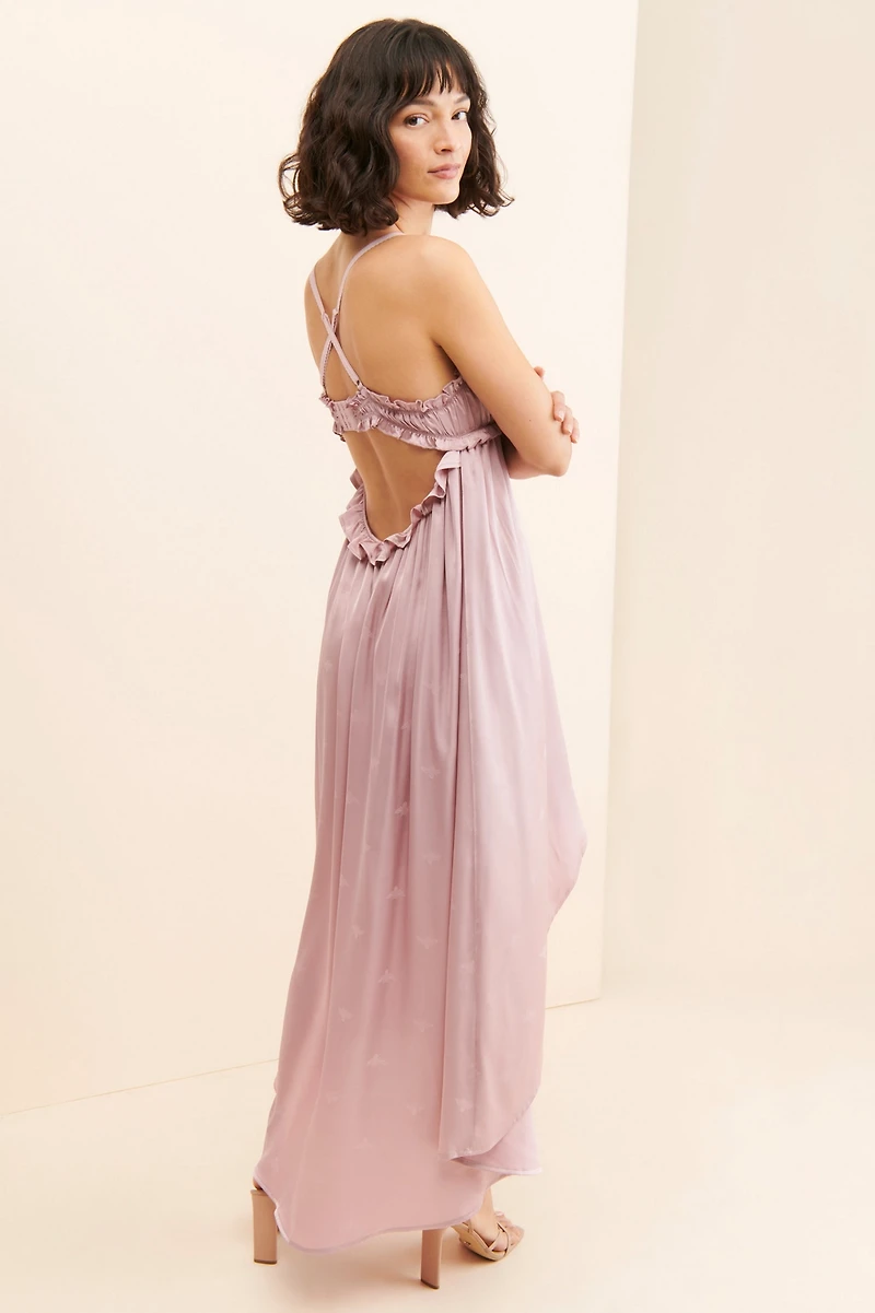 Allina Liu Lettuce Cutout Dress