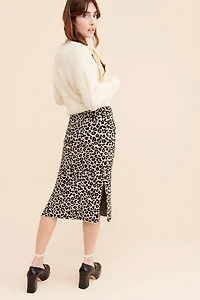 j-o-a Leopard Print Sweater Skirt