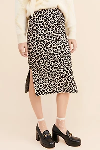 j-o-a Leopard Print Sweater Skirt
