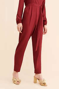 Hutch Pleated Front Tie Jumpsuit