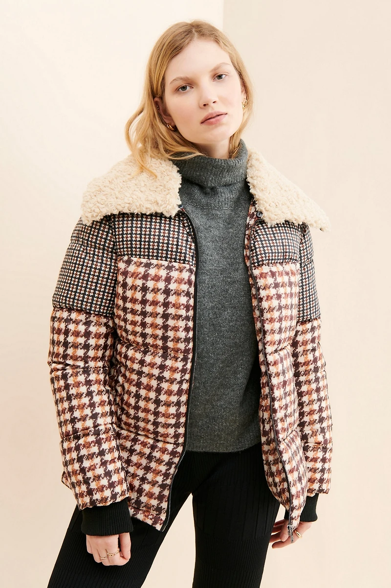Bernardo Houndstooth Puffer Jacket