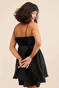Du Paradis Mixed Media Mini Dress