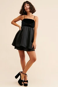 Du Paradis Mixed Media Mini Dress
