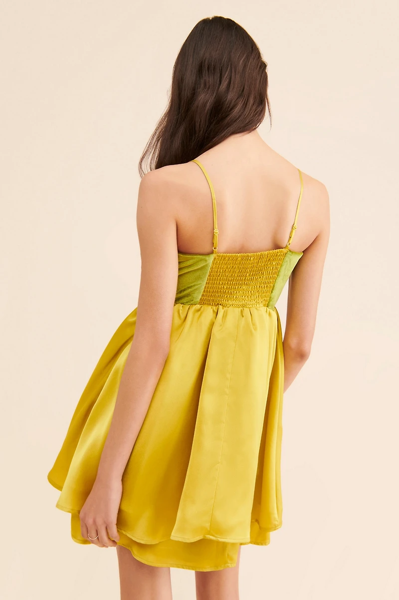 Du Paradis Mixed Media Mini Dress