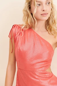 Vineet Bahl One-Shoulder Sequin Mini Dress