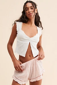 Pintuck Sleep Shorts