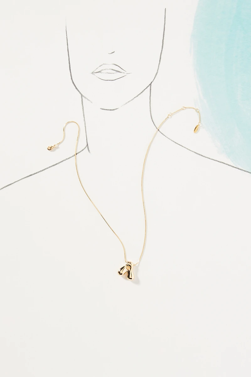 Bubble Letter Monogram Necklace