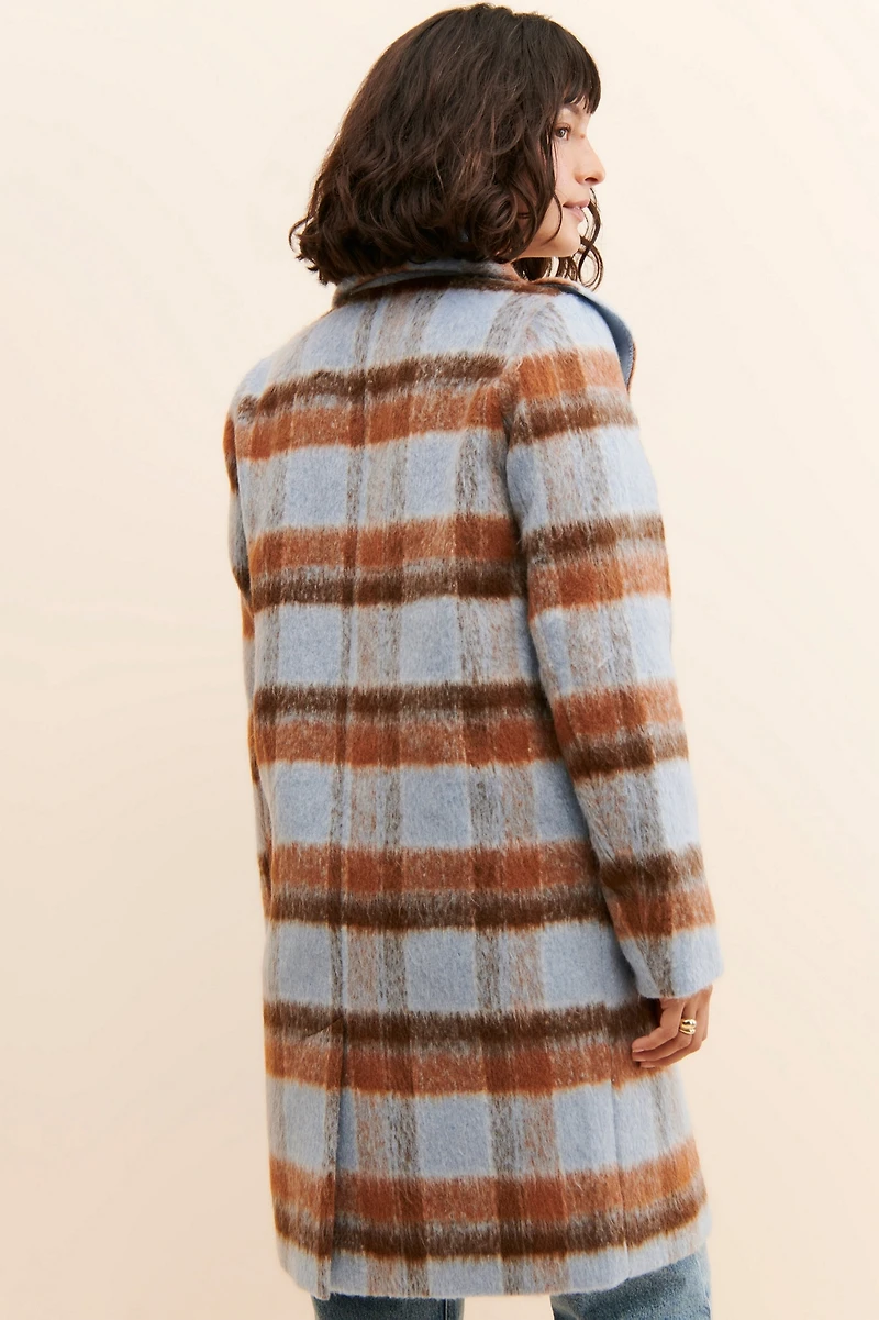 If By Sea Plaid Ruffled Overcoat