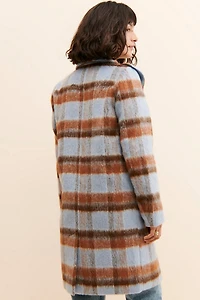 If By Sea Plaid Ruffled Overcoat