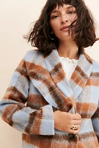 If By Sea Plaid Ruffled Overcoat