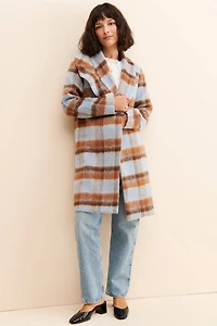 If By Sea Plaid Ruffled Overcoat