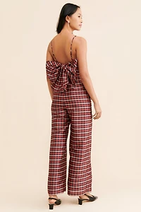 Hutch Plaid Bow Jumpsuit
