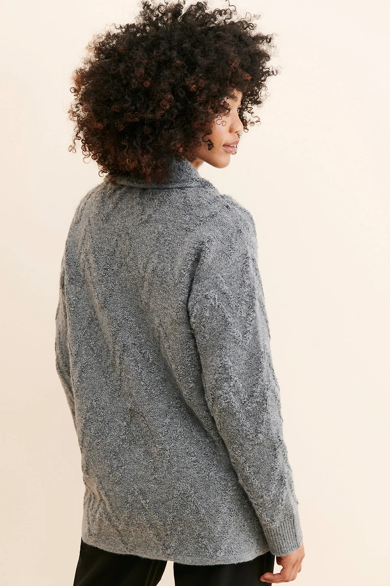 Flat White Knit Sweater Coat
