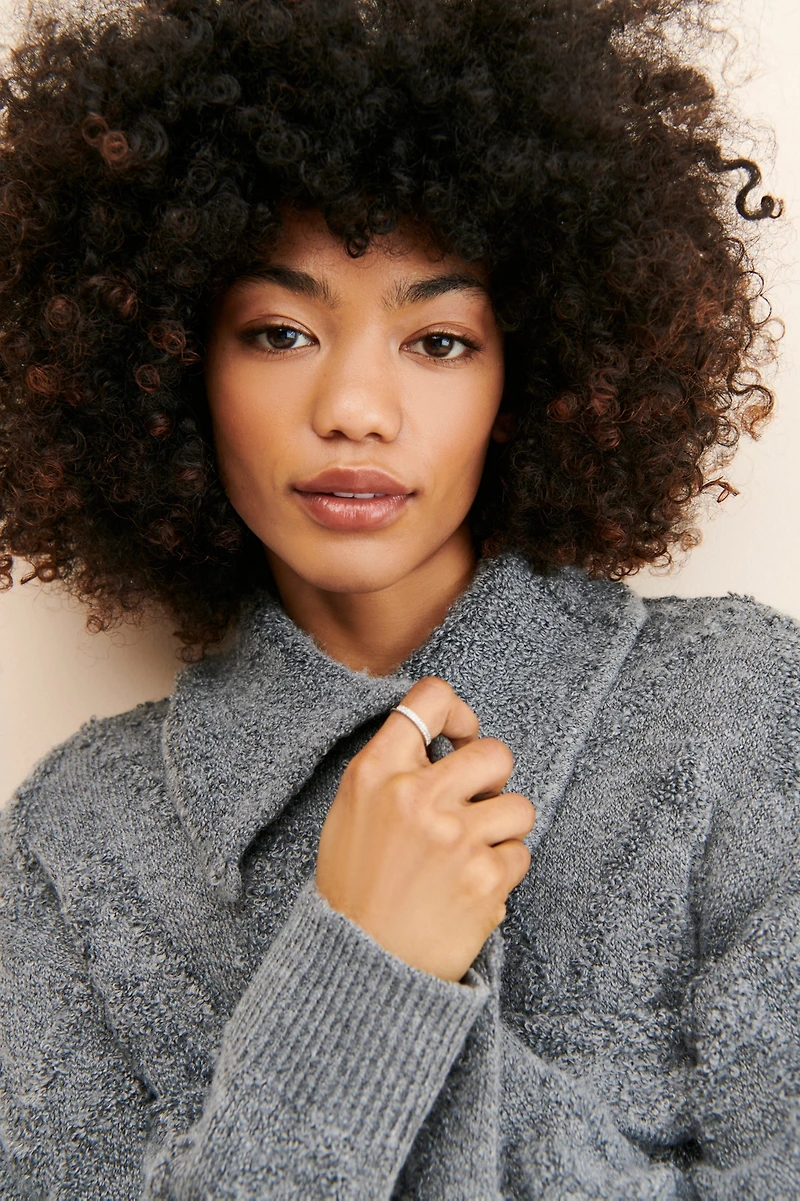 Flat White Knit Sweater Coat