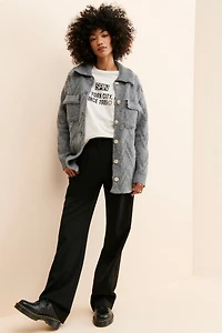 Flat White Knit Sweater Coat