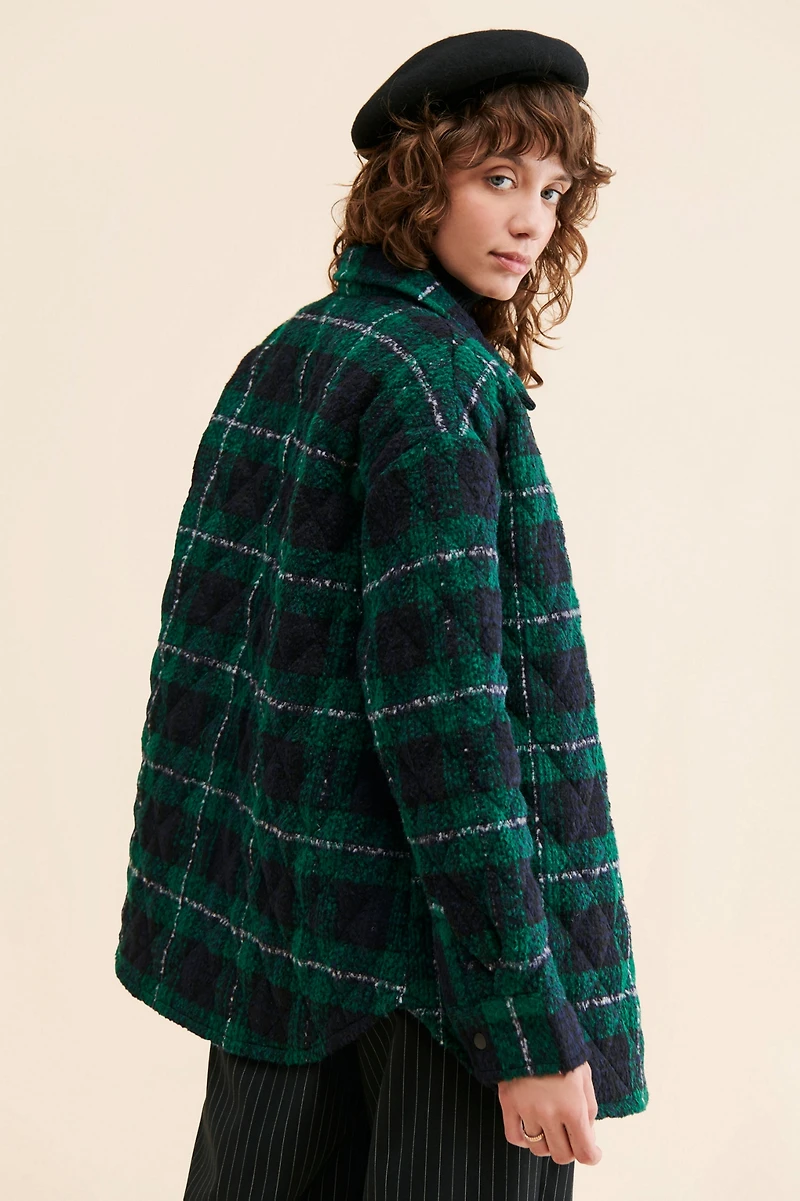 Steve Madden Belle Plaid Shirt Jacket
