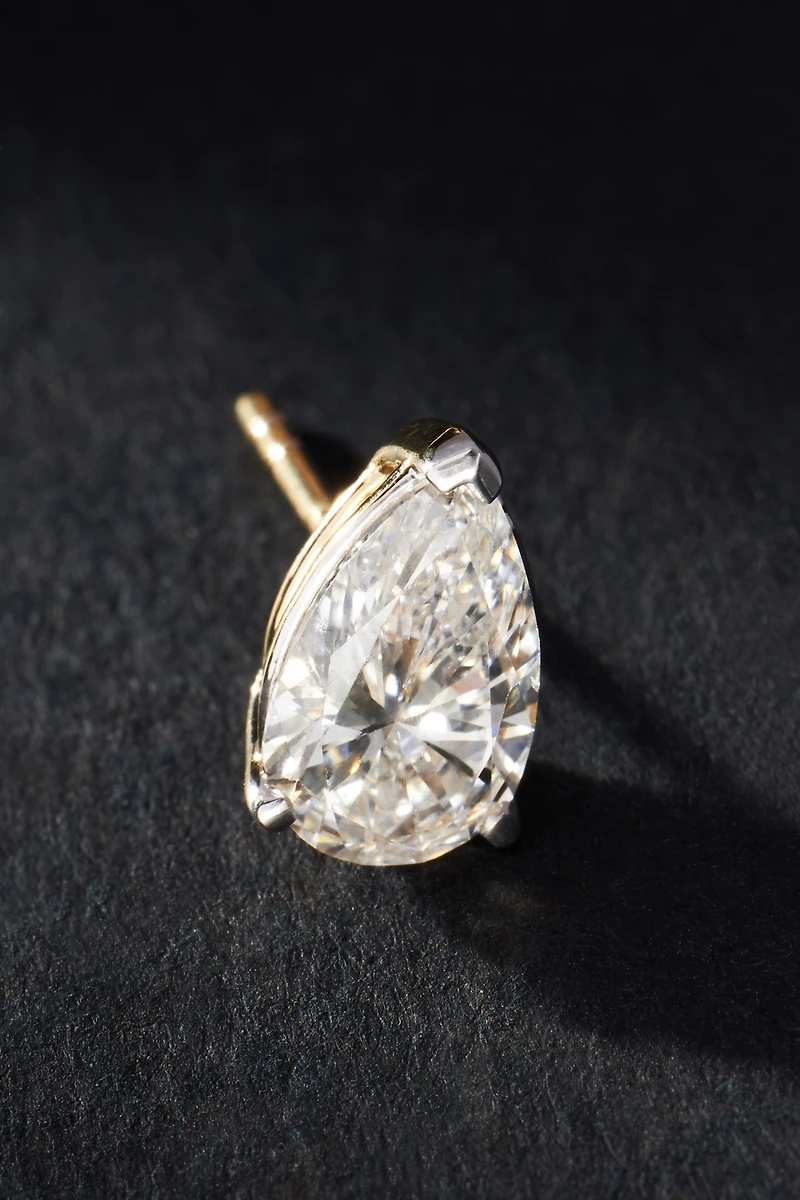 Pear-Cut 2ct Diamond Post Earrings