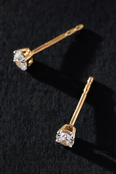 Gold Classic Diamond Post Earrings